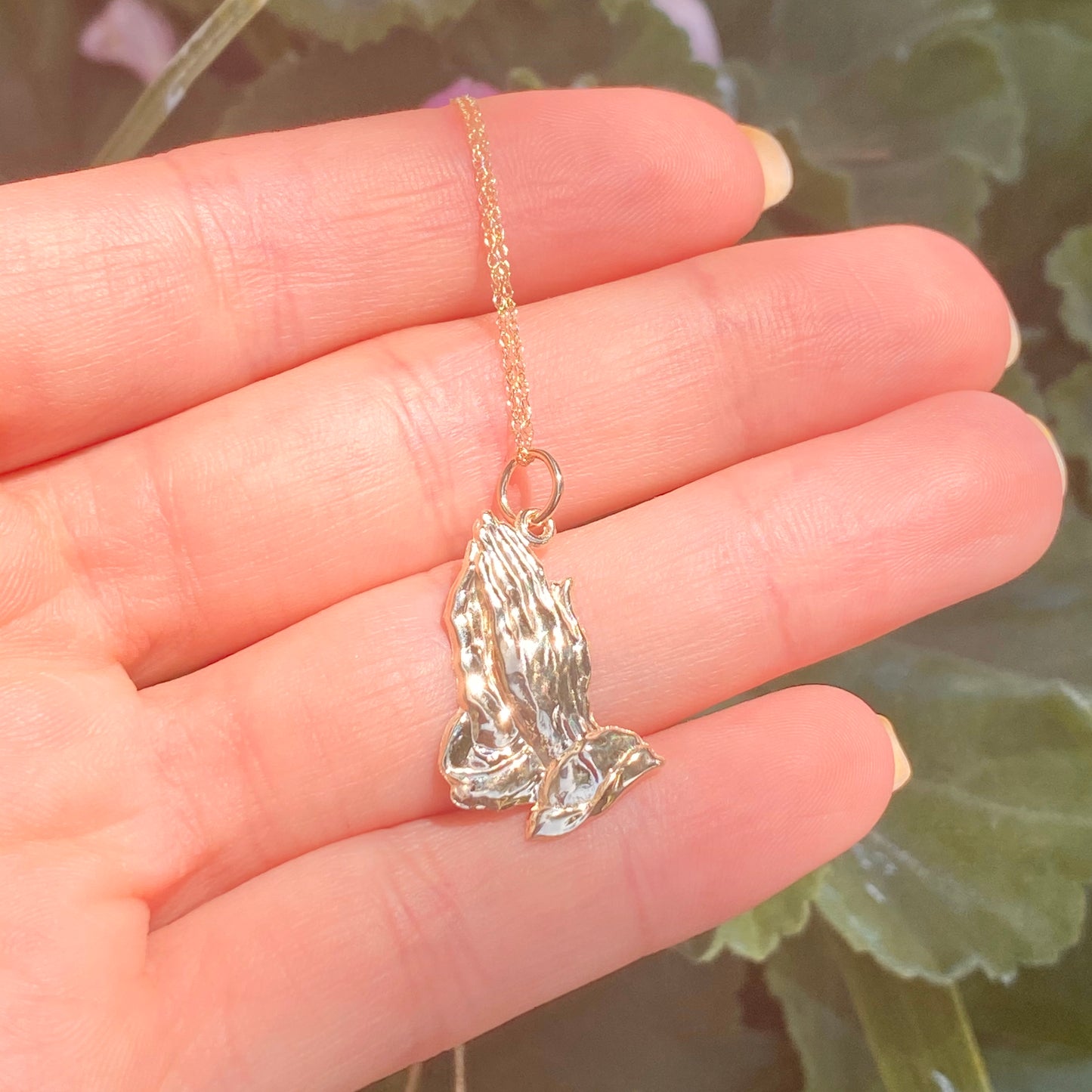 14KT Yellow Gold Polished Praying Hands Pendant Charm, 14KT Yellow Gold Polished Praying Hands Pendant Charm - Legacy Saint Jewelry