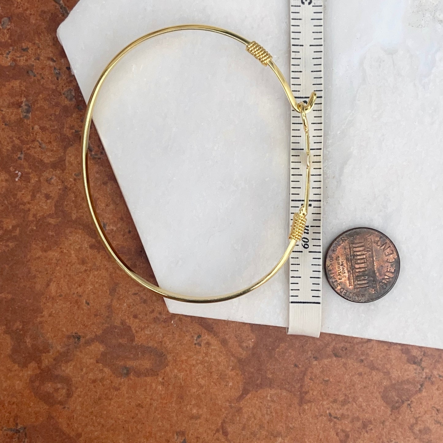 Gold-Plated Sterling Silver Sideways Cross Stacking Bangle Bracelet