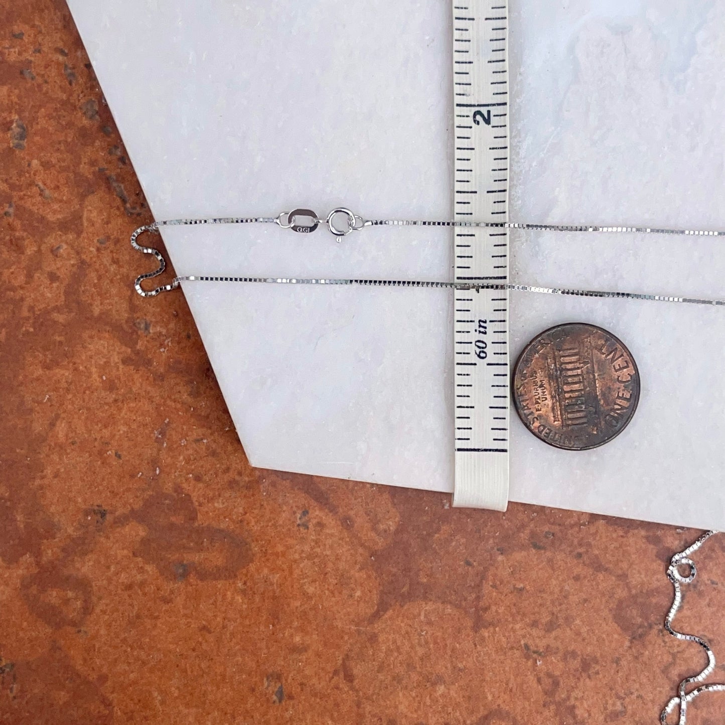 14KT White Gold .70mm Box Chain Necklace