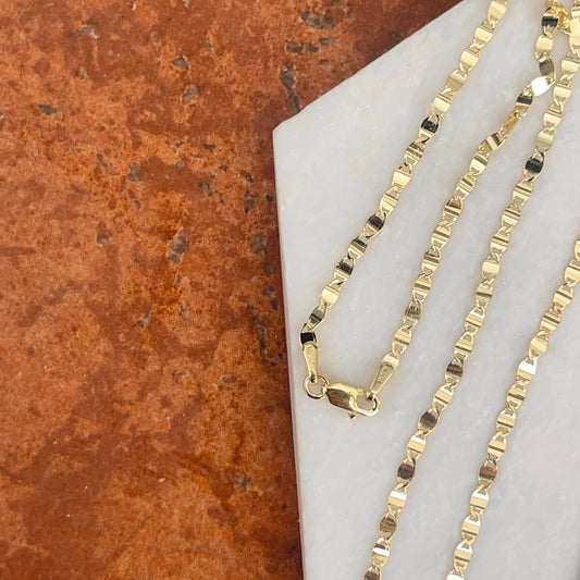 14KT Yellow Gold Solid 2.70mm Oval Mirror Link Chain Necklace