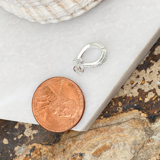 Sterling Silver U-Shape CZ Stones Enhancer Bail Clip 5MM, Sterling Silver U-Shape CZ Stones Enhancer Bail Clip 5MM - Legacy Saint Jewelry