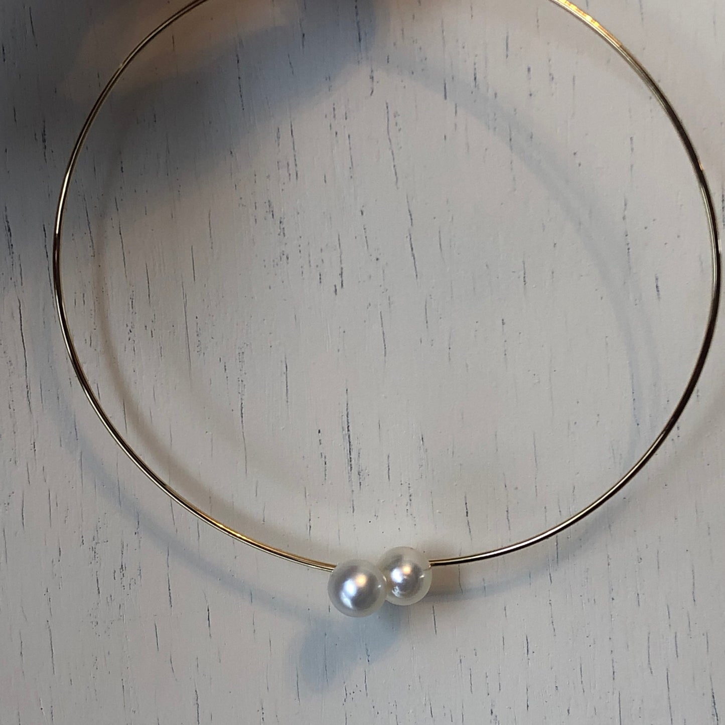 14KT Yellow Gold + Paspaley Pearl Neck Wire Collar Necklace, 14KT Yellow Gold + Paspaley Pearl Neck Wire Collar Necklace - Legacy Saint Jewelry