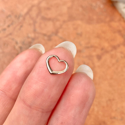 10KT Rose Gold Mini Open Heart Pendant Charm Slide, 10KT Rose Gold Mini Open Heart Pendant Charm Slide - Legacy Saint Jewelry