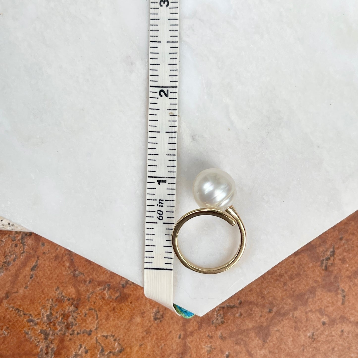 14KT Yellow Gold 12mm Paspaley South Sea Pearl Bypass Ring