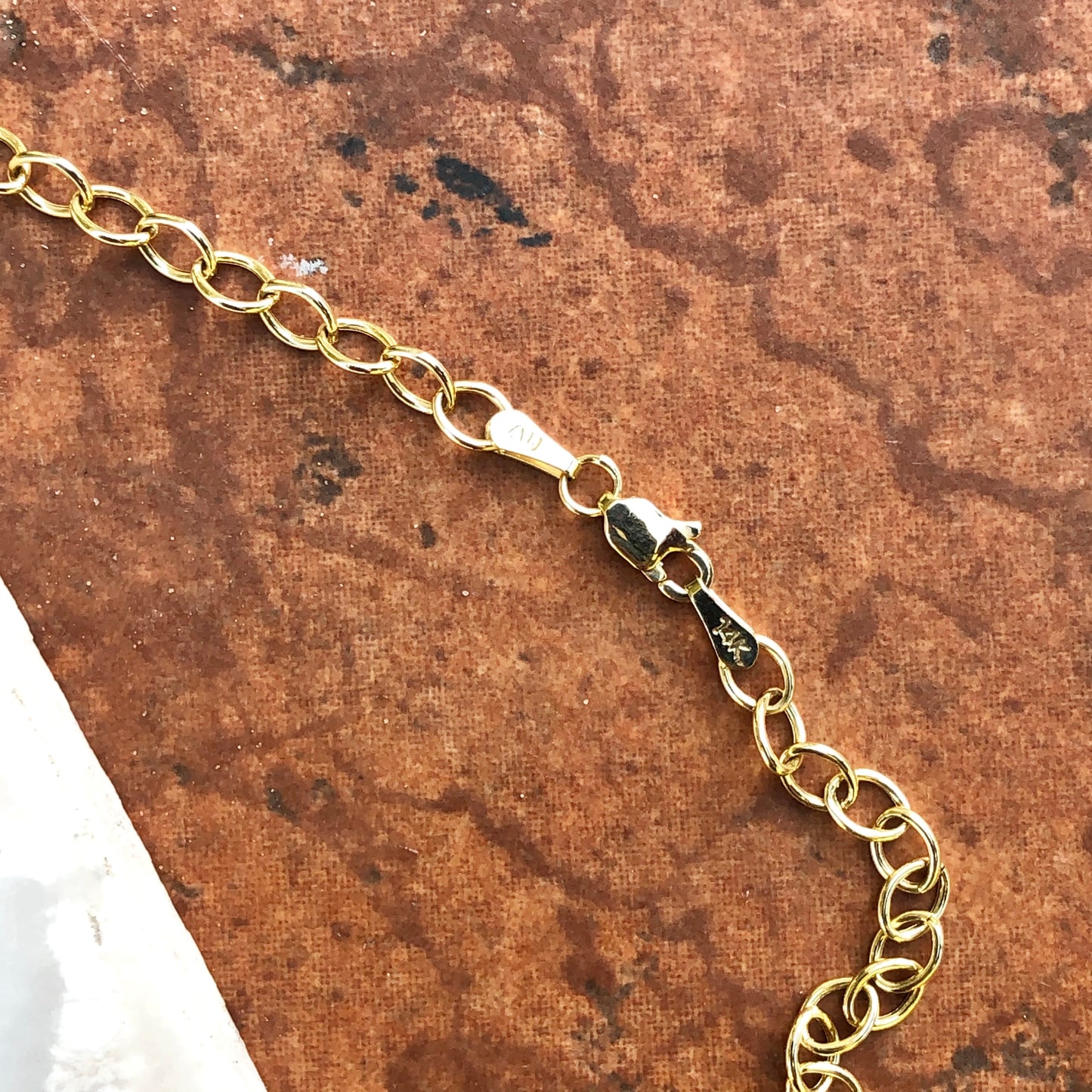14KT Yellow Gold Polished Rolo Circles Lariat Necklace, 14KT Yellow Gold Polished Rolo Circles Lariat Necklace - Legacy Saint Jewelry