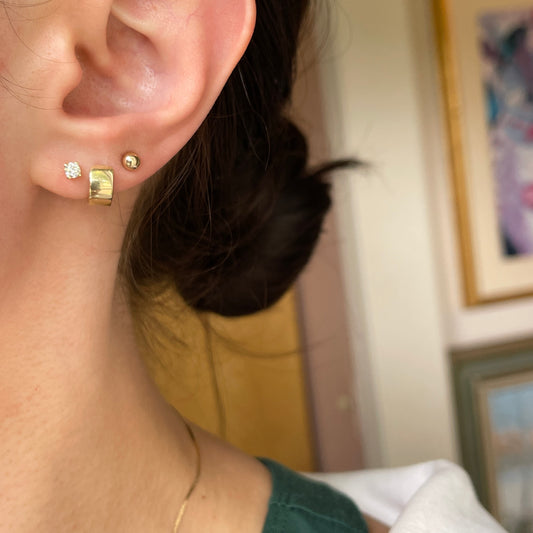 14KT Yellow Gold 1/5 CTW Lab Diamond 4 Prong Stud Earrings