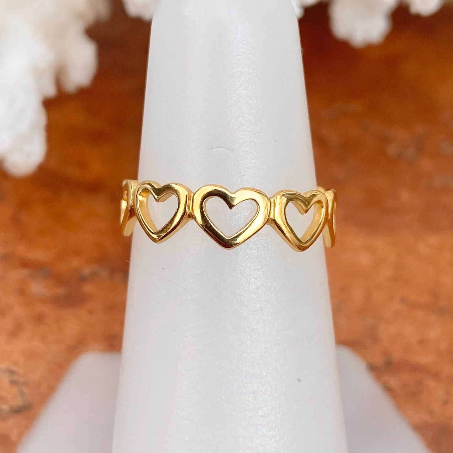 Gold Plated Sterling Silver Open Hearts Toe Ring - LSJ