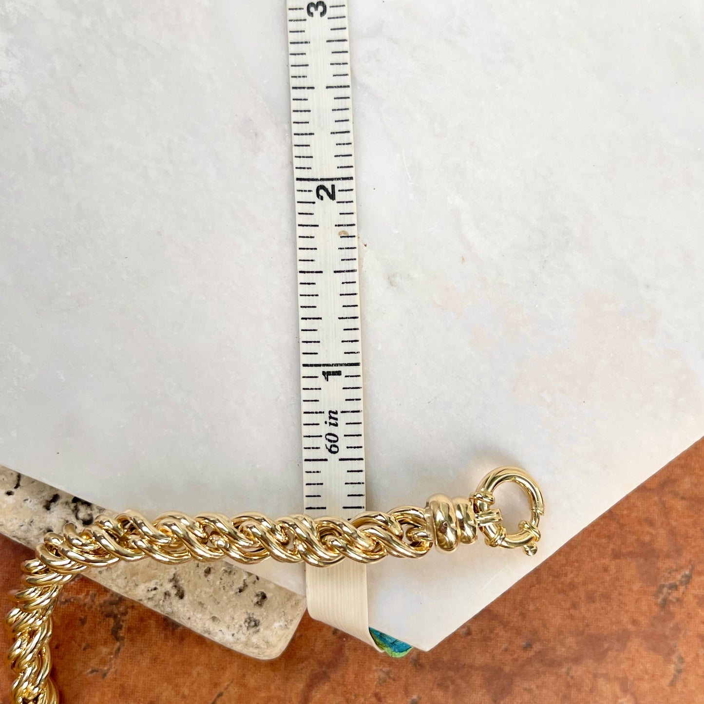 14KT Yellow Gold Intertwined Rounded Chain Link Bracelet - LSJ