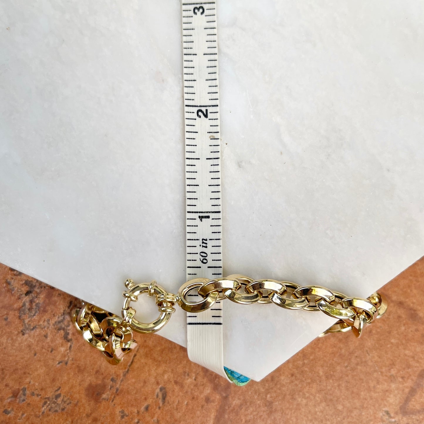 14KT Yellow Gold Knife-Edge Oval Chain Link Bracelet