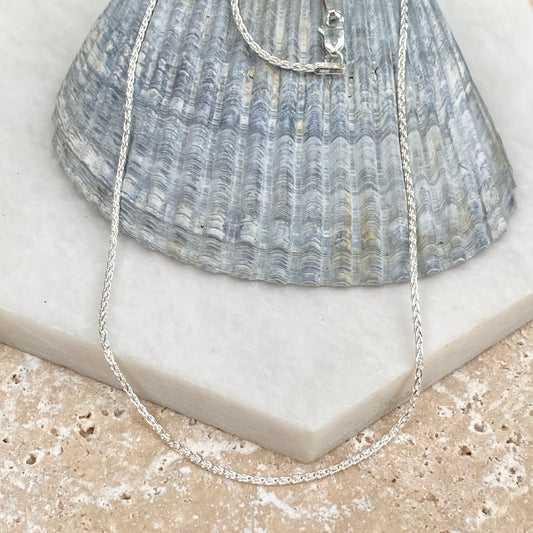 Sterling Silver Polished 1.25mm Wheat Chain Link Necklacee, Sterling Silver Polished 1.25mm Wheat Chain Link Necklacee - Legacy Saint Jewelry