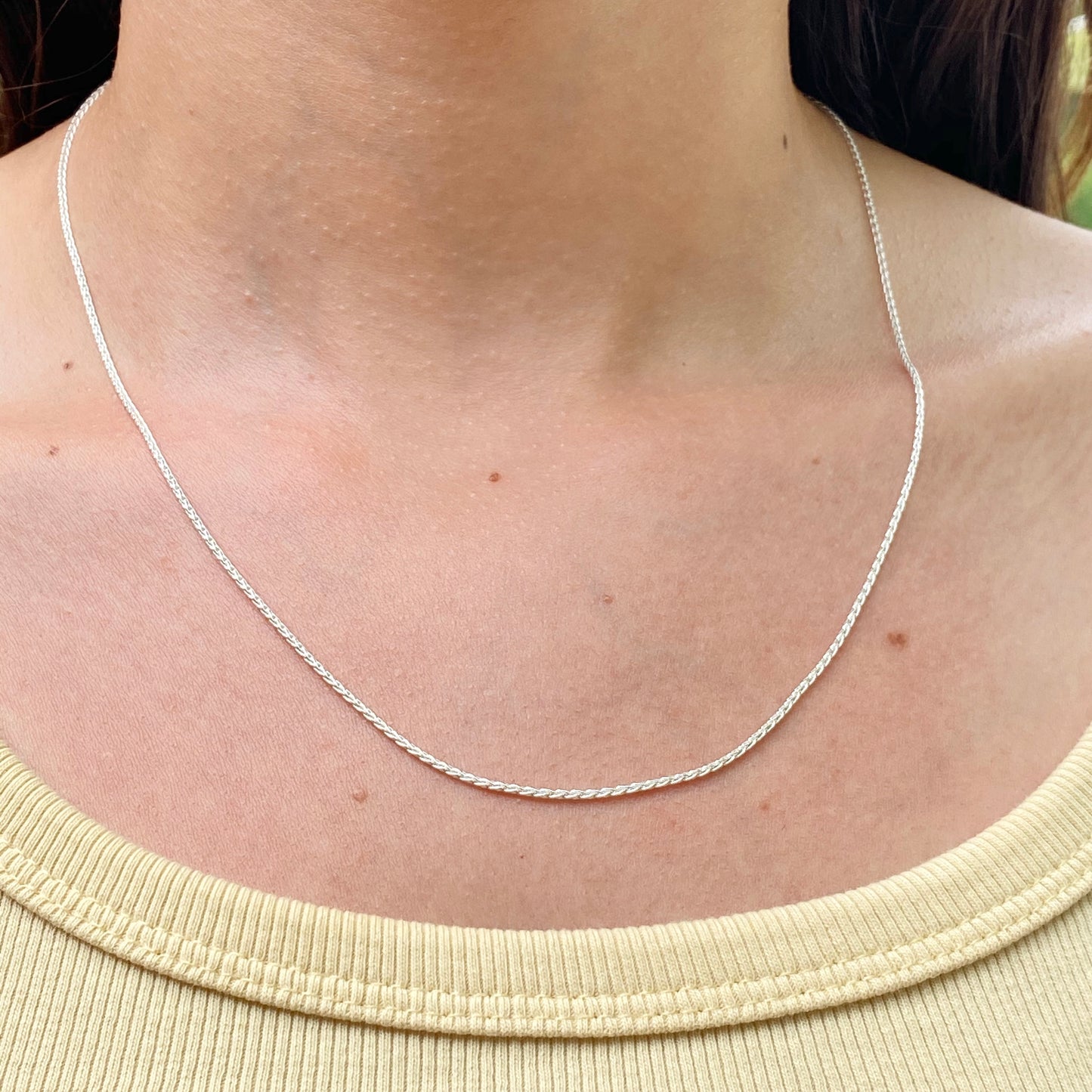 Sterling Silver Polished 1.25mm Wheat Chain Link Necklacee, Sterling Silver Polished 1.25mm Wheat Chain Link Necklacee - Legacy Saint Jewelry