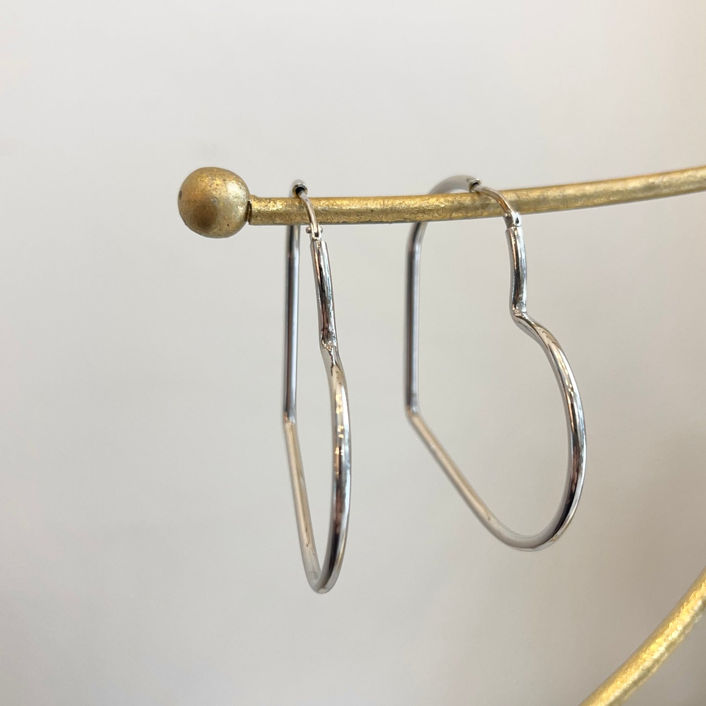 Sterling Silver Heart Shaped Endless Hoop Earrings 45mm