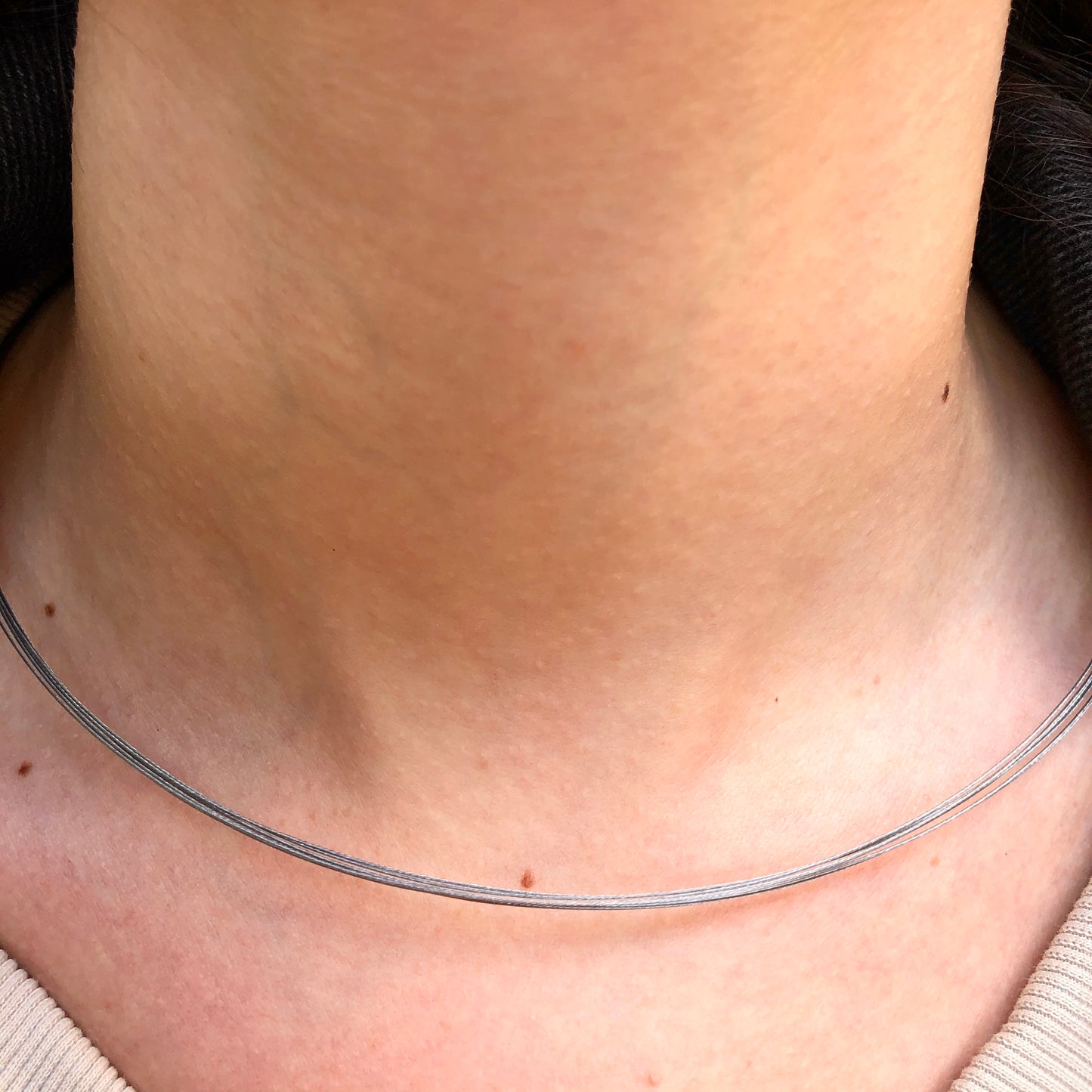 Stainless Steel 7-Strand Neck Wire Necklace, Stainless Steel 7-Strand Neck Wire Necklace - Legacy Saint Jewelry