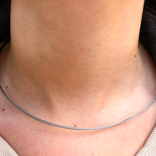 Stainless Steel 7-Strand Neck Wire Necklace, Stainless Steel 7-Strand Neck Wire Necklace - Legacy Saint Jewelry