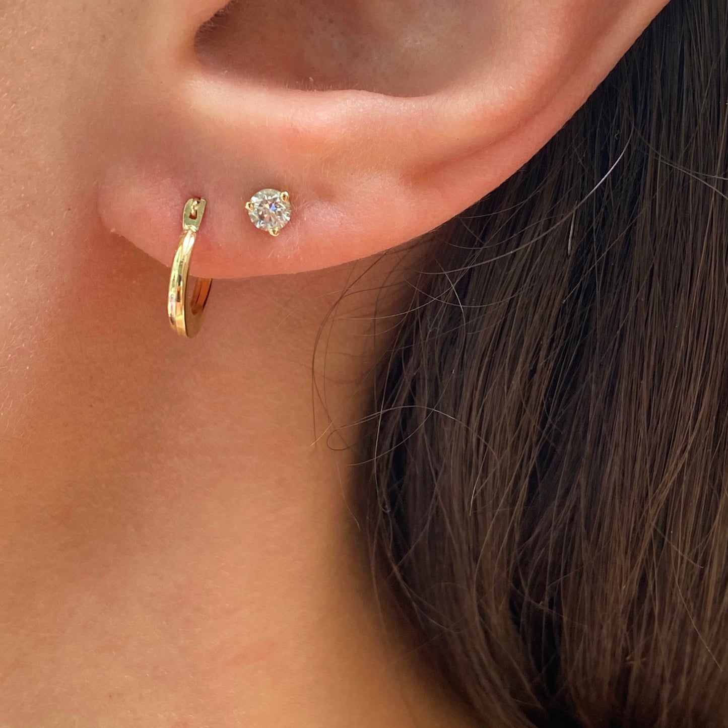 14KT Yellow Gold Polished Mini Hollow Hoop Earrings 10mm, 14KT Yellow Gold Polished Mini Hollow Hoop Earrings 10mm - Legacy Saint Jewelry