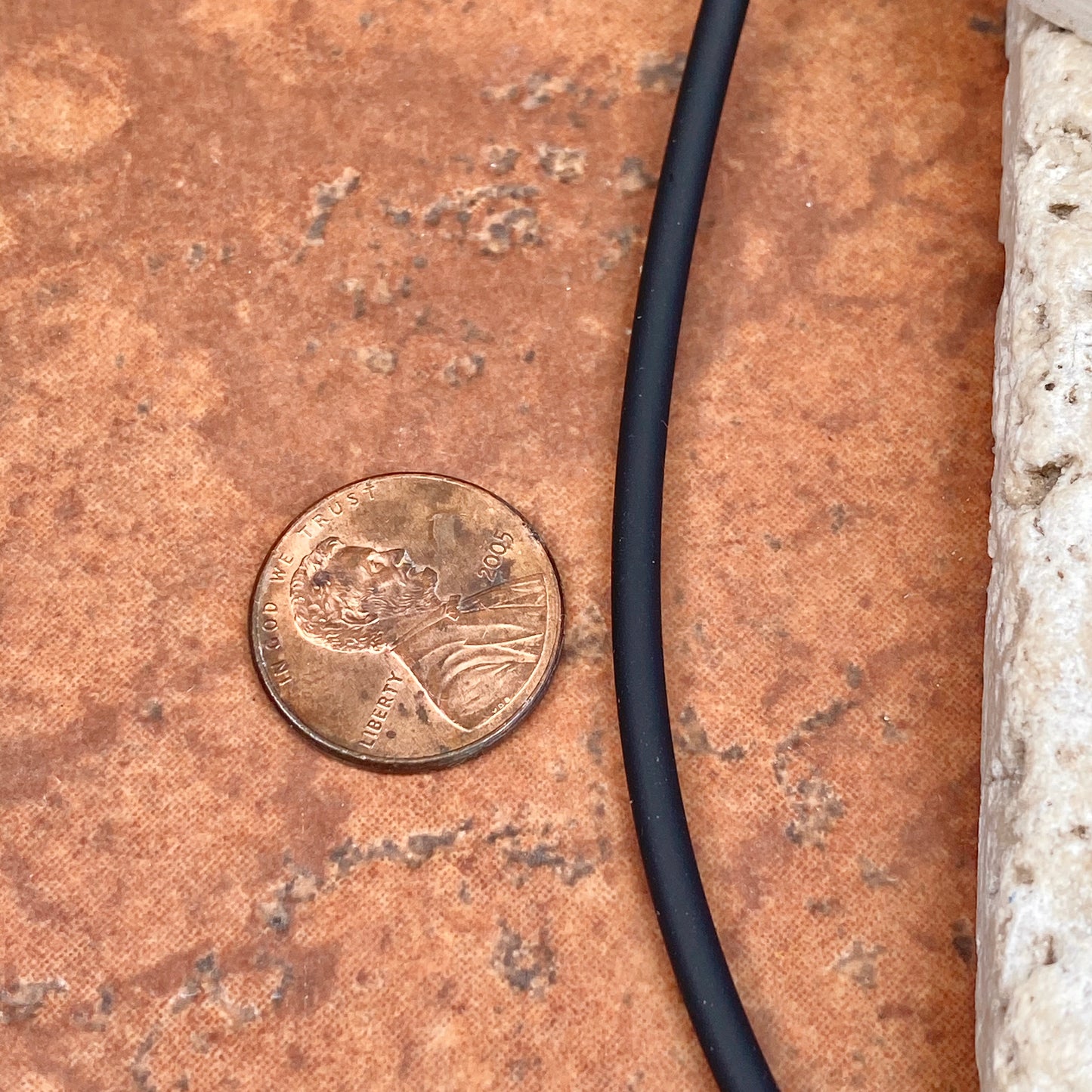 14KT Yellow Gold Black Rubber Cord Collar Necklace 3mm, 14KT Yellow Gold Black Rubber Cord Collar Necklace 3mm - Legacy Saint Jewelry