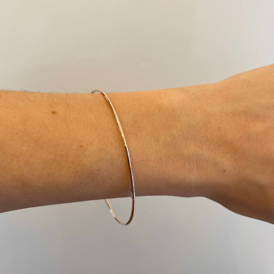 14KT Rose Gold Thin 1.5mm Bangle Slip-On Bracelet