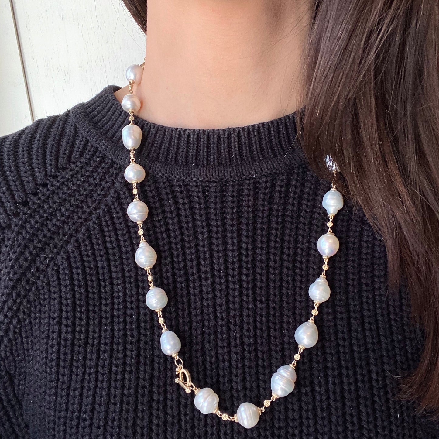 14KT Yellow Gold Paspaley South Sea Pearl Toggle Station Necklace 20", 14KT Yellow Gold Paspaley South Sea Pearl Toggle Station Necklace 20" - Legacy Saint Jewelry