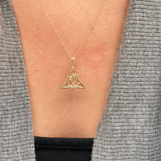 14KT Yellow Gold Celtic Trinity Knot Pendant Charm, 14KT Yellow Gold Celtic Trinity Knot Pendant Charm - Legacy Saint Jewelry