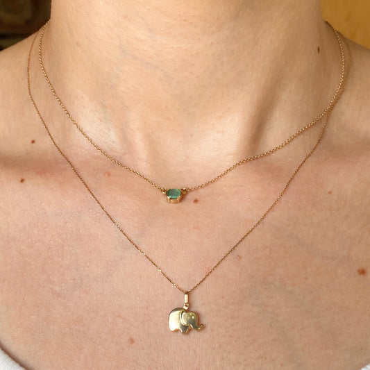 14KT Yellow Gold 3D Mini Elephant Pendant Charm, 14KT Yellow Gold 3D Mini Elephant Pendant Charm - Legacy Saint Jewelry