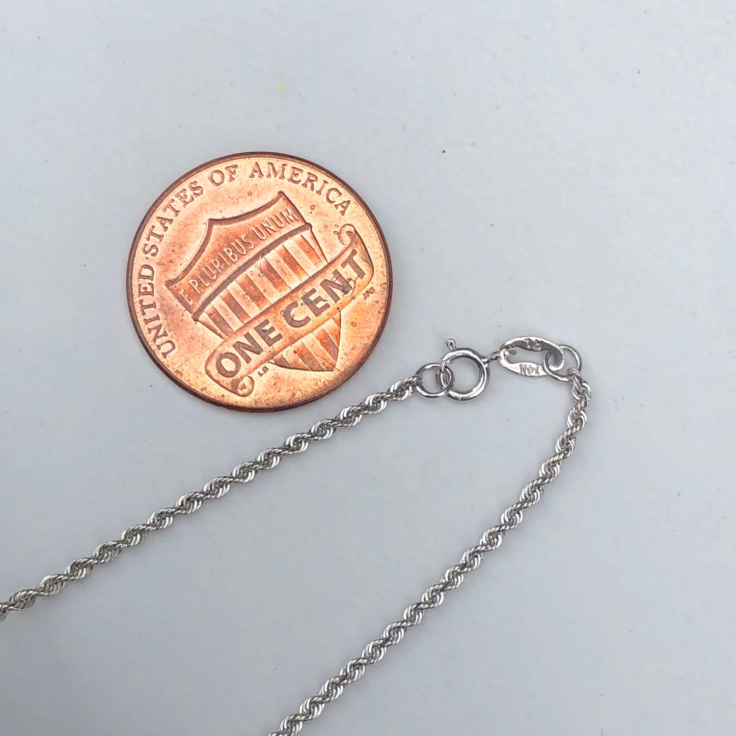 10KT White Gold Diamond-Cut Rope Chain Necklace 16"/ 1.4 mm, 10KT White Gold Diamond-Cut Rope Chain Necklace 16"/ 1.4 mm - Legacy Saint Jewelry