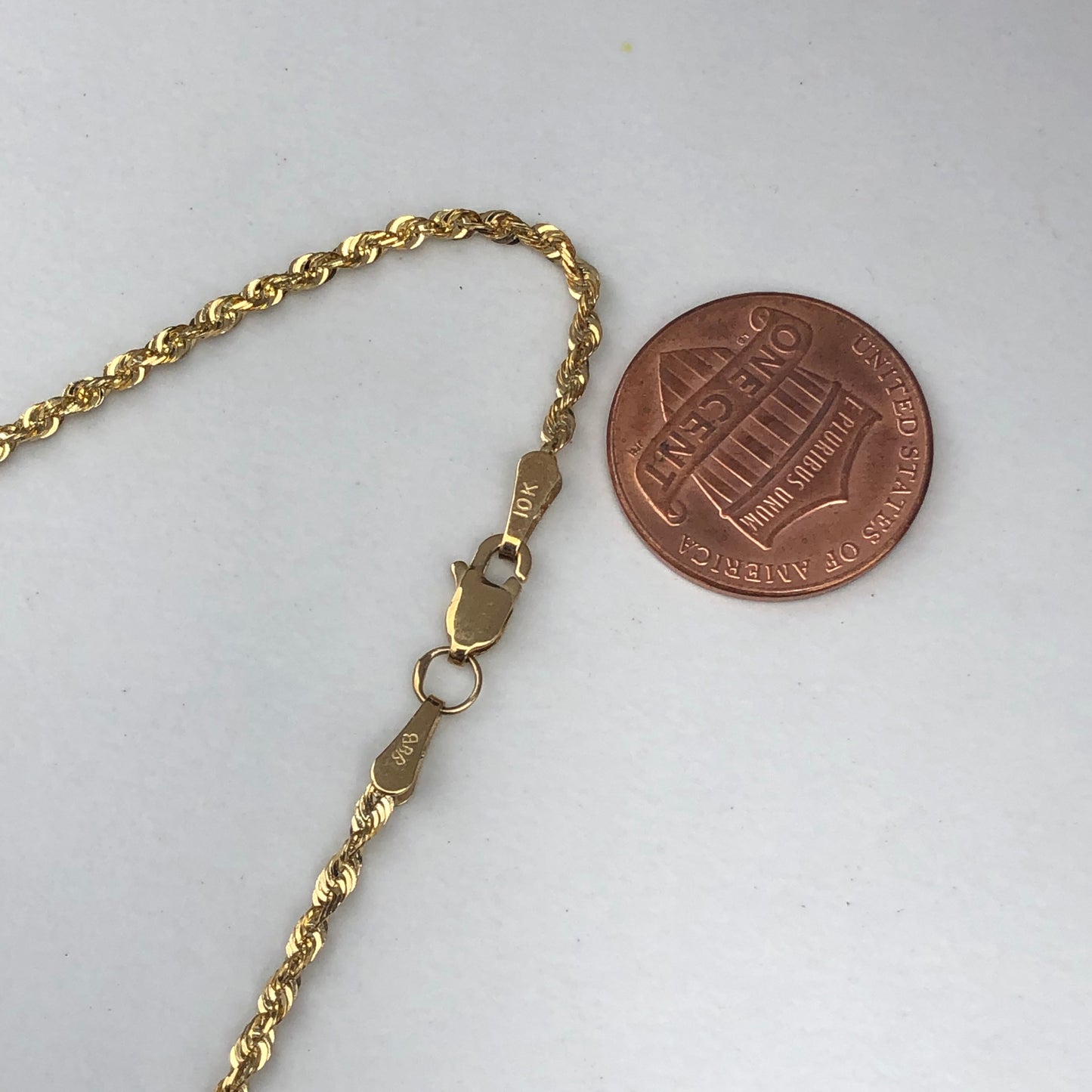 10KT Yellow Gold Diamond-Cut Rope Chain Necklace 30"/ 2mm, 10KT Yellow Gold Diamond-Cut Rope Chain Necklace 30"/ 2mm - Legacy Saint Jewelry