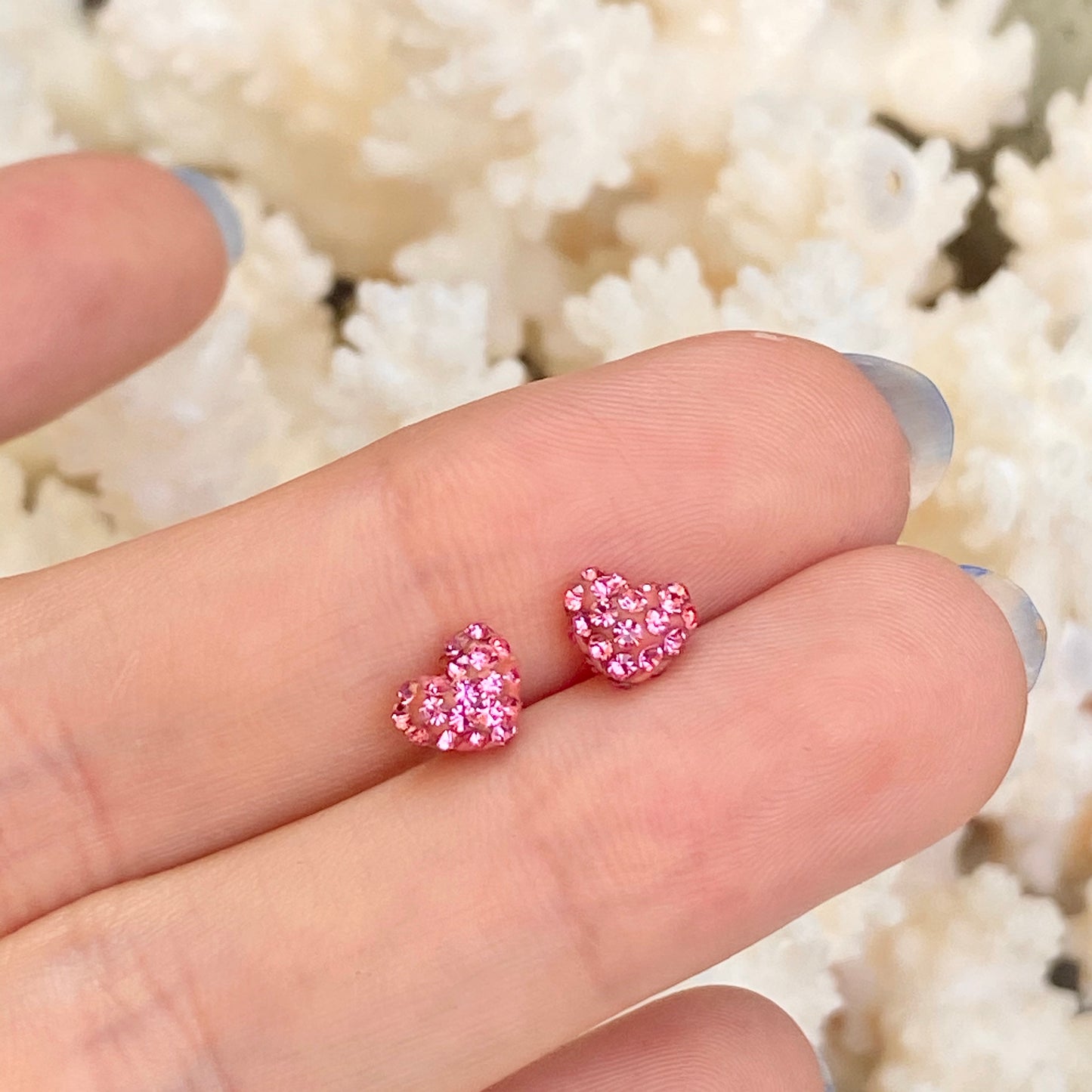 14KT Yellow Gold Pink CZ Mini Heart Stud Earrings, 14KT Yellow Gold Pink CZ Mini Heart Stud Earrings - Legacy Saint Jewelry