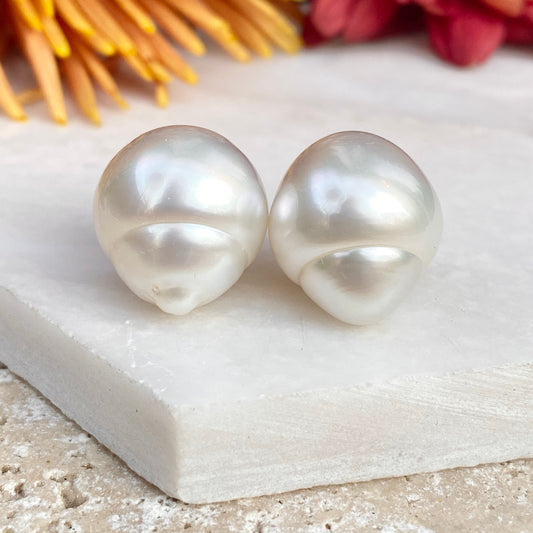 Genuine Paspaley South Sea Loose Pearl Pair "Fine" Quality 15mm, Genuine Paspaley South Sea Loose Pearl Pair "Fine" Quality 15mm - Legacy Saint Jewelry