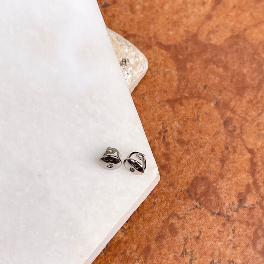 14KT White Gold Threaded Screw Back Earring Backs 5.3mm