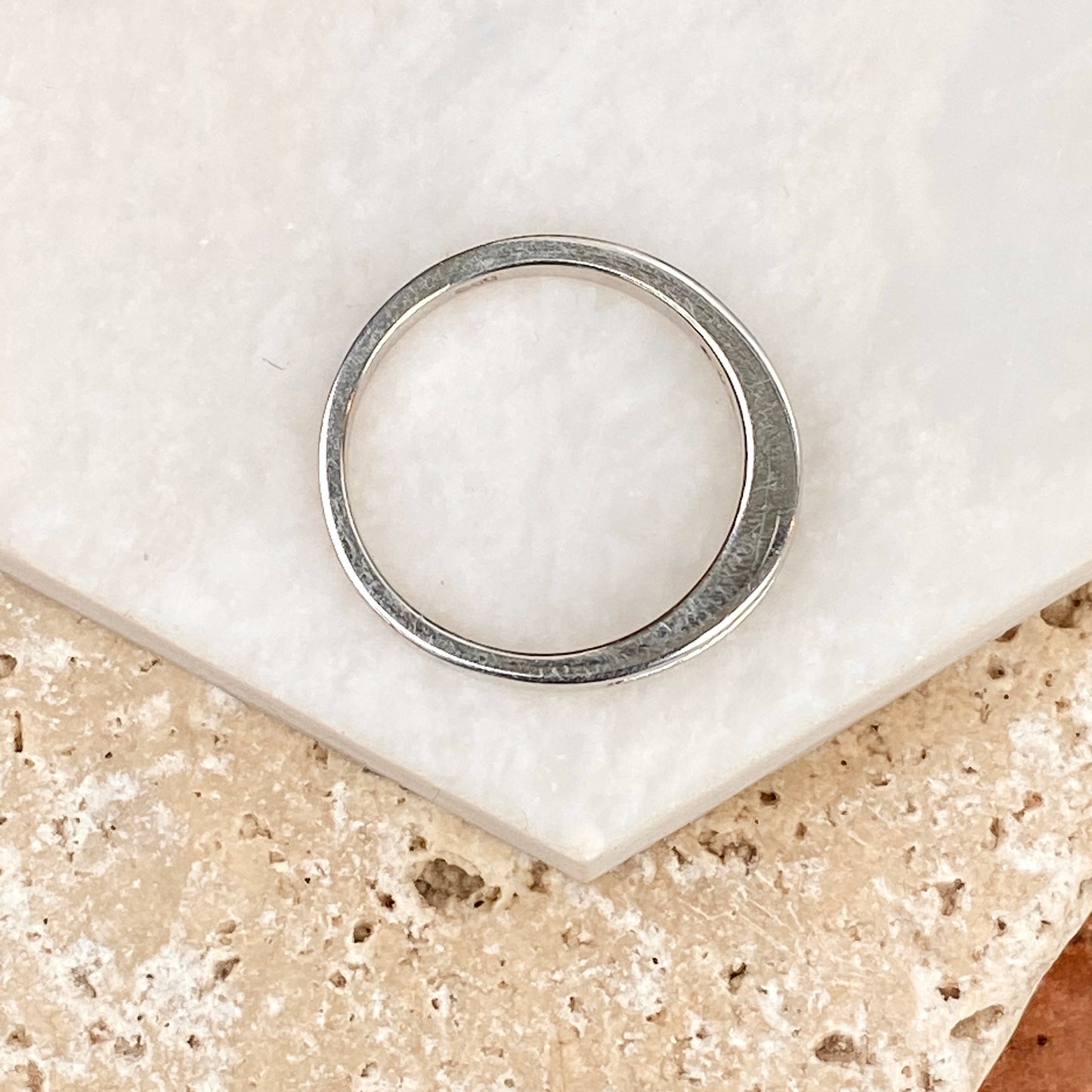 Estate 14KT White Gold Diamond Thin Band Ring, Estate 14KT White Gold Diamond Thin Band Ring - Legacy Saint Jewelry