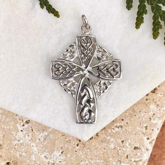 Sterling Silver Celtic Cross Pendant Charm, Sterling Silver Celtic Cross Pendant Charm - Legacy Saint Jewelry