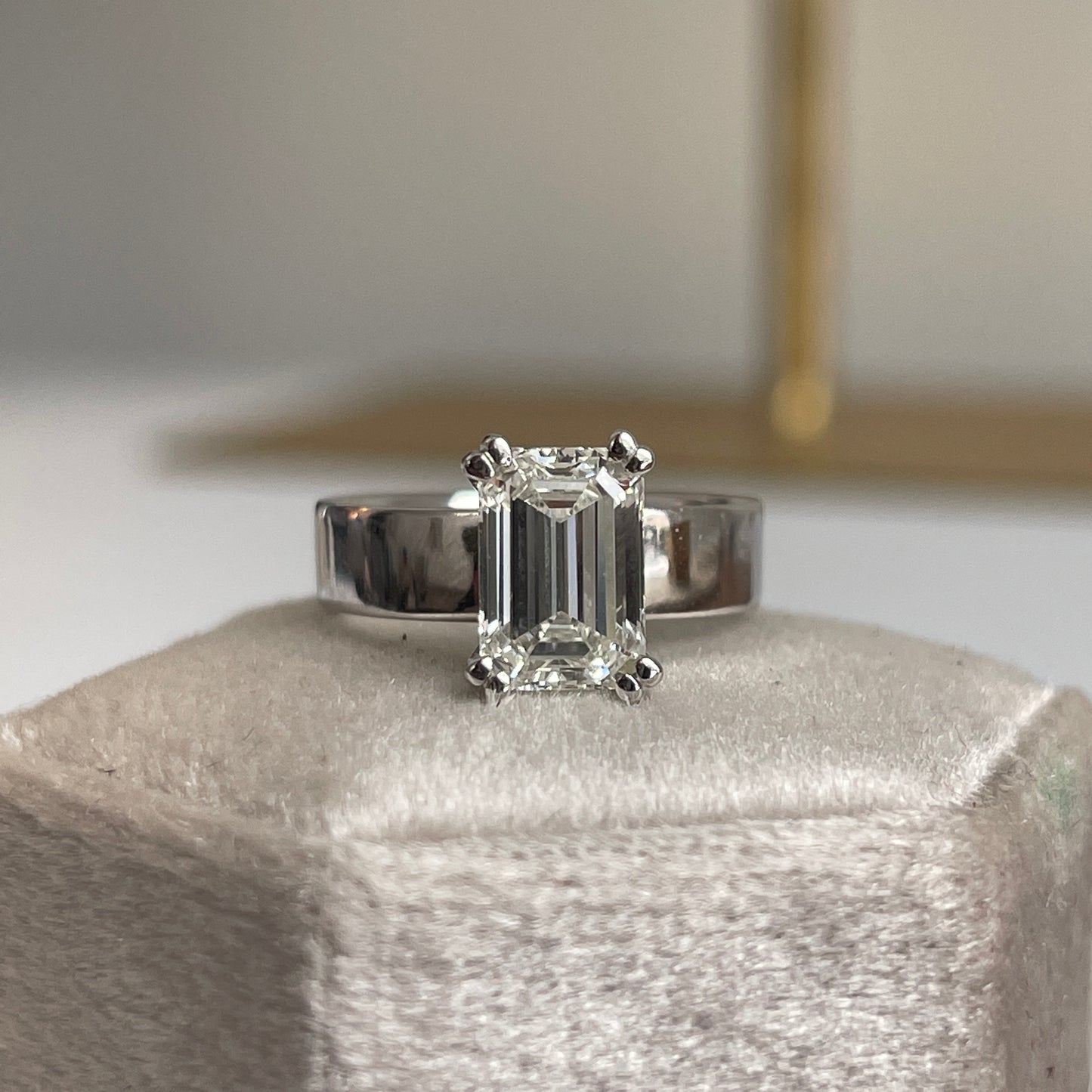 14KT White Gold 7mm Wide Triangle Omega Hoop Earrings 27mm