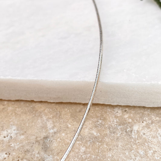 Sterling Silver Mesh Cable Neck Wire Collar Necklace 16"/ 1mm, Sterling Silver Mesh Cable Neck Wire Collar Necklace 16"/ 1mm - Legacy Saint Jewelry