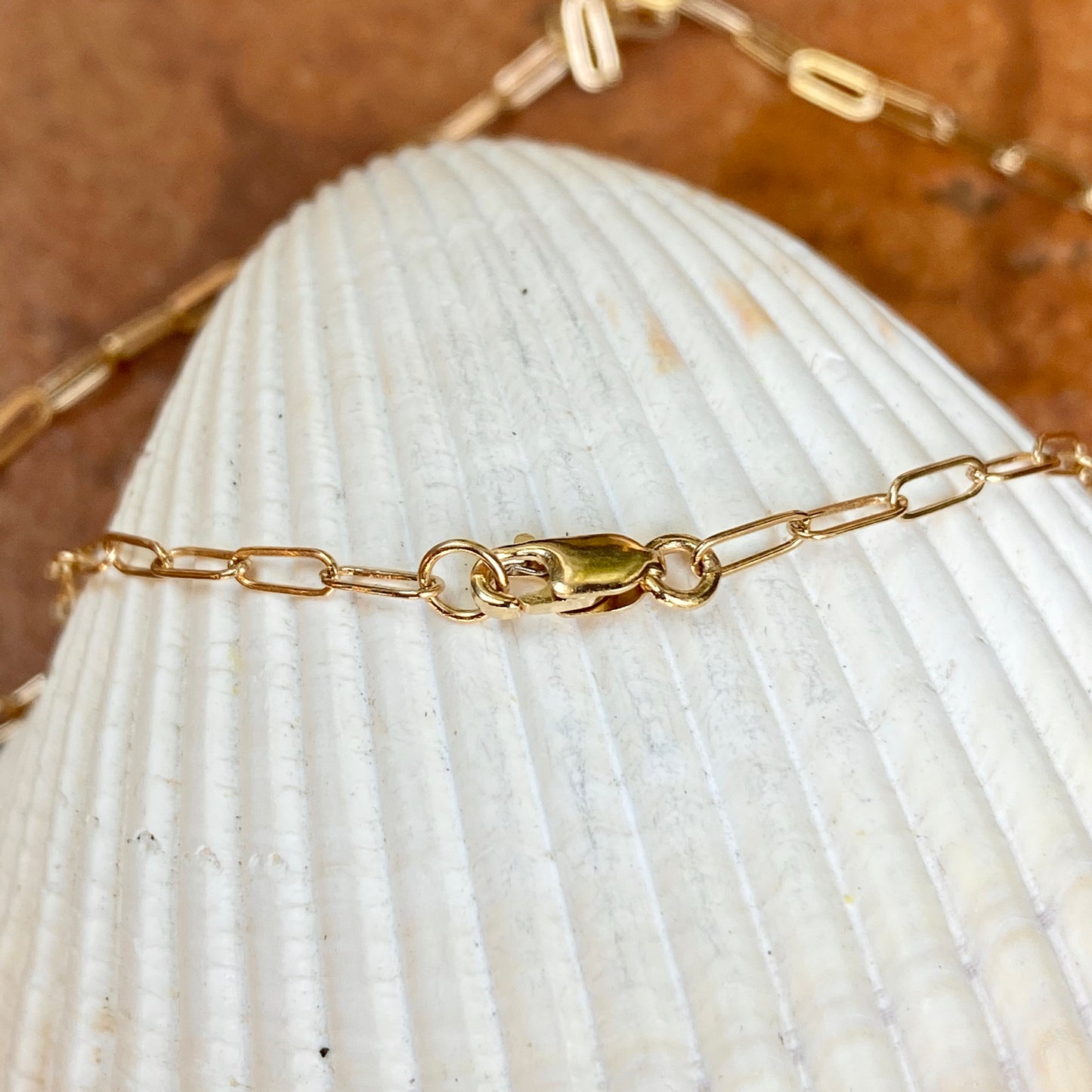 14KT Yellow Gold Polished Open Paper Clip Chain Link Necklace 1.8mm, 14KT Yellow Gold Polished Open Paper Clip Chain Link Necklace 1.8mm - Legacy Saint Jewelry