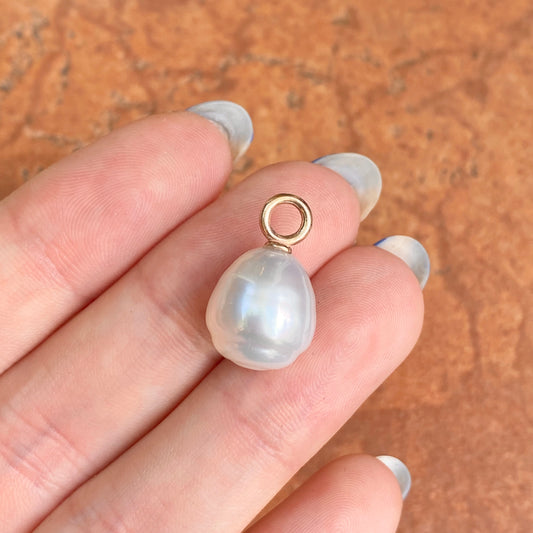 14KT Rose Gold 12mm Paspaley South Sea Pearl Simple Pendant Charm
