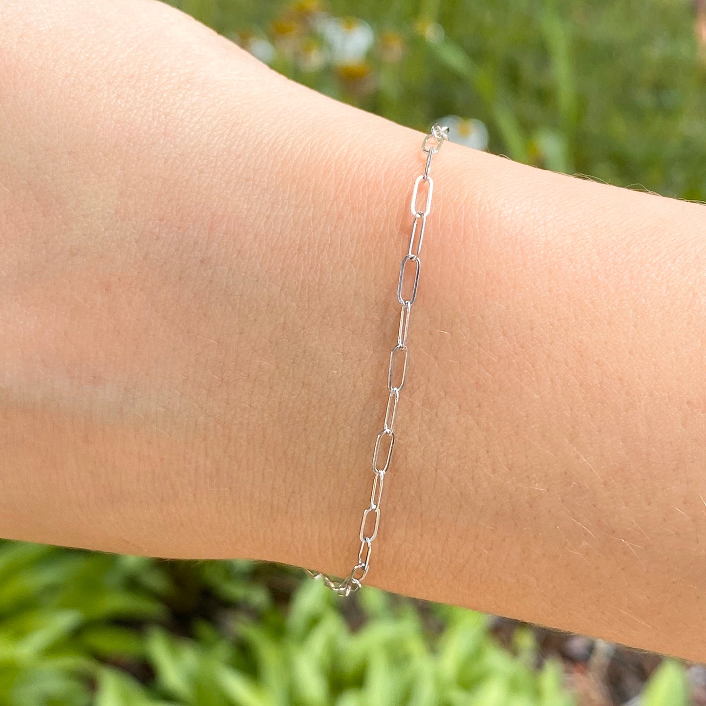 14KT White Gold Polished Open Paper Clip Chain Link Necklace 1.8mm, 14KT White Gold Polished Open Paper Clip Chain Link Necklace 1.8mm - Legacy Saint Jewelry