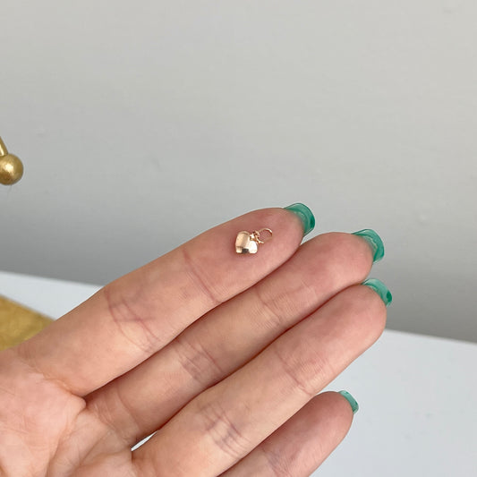 14KT Rose Gold Mini 3D Heart Pendant Charm 7mm