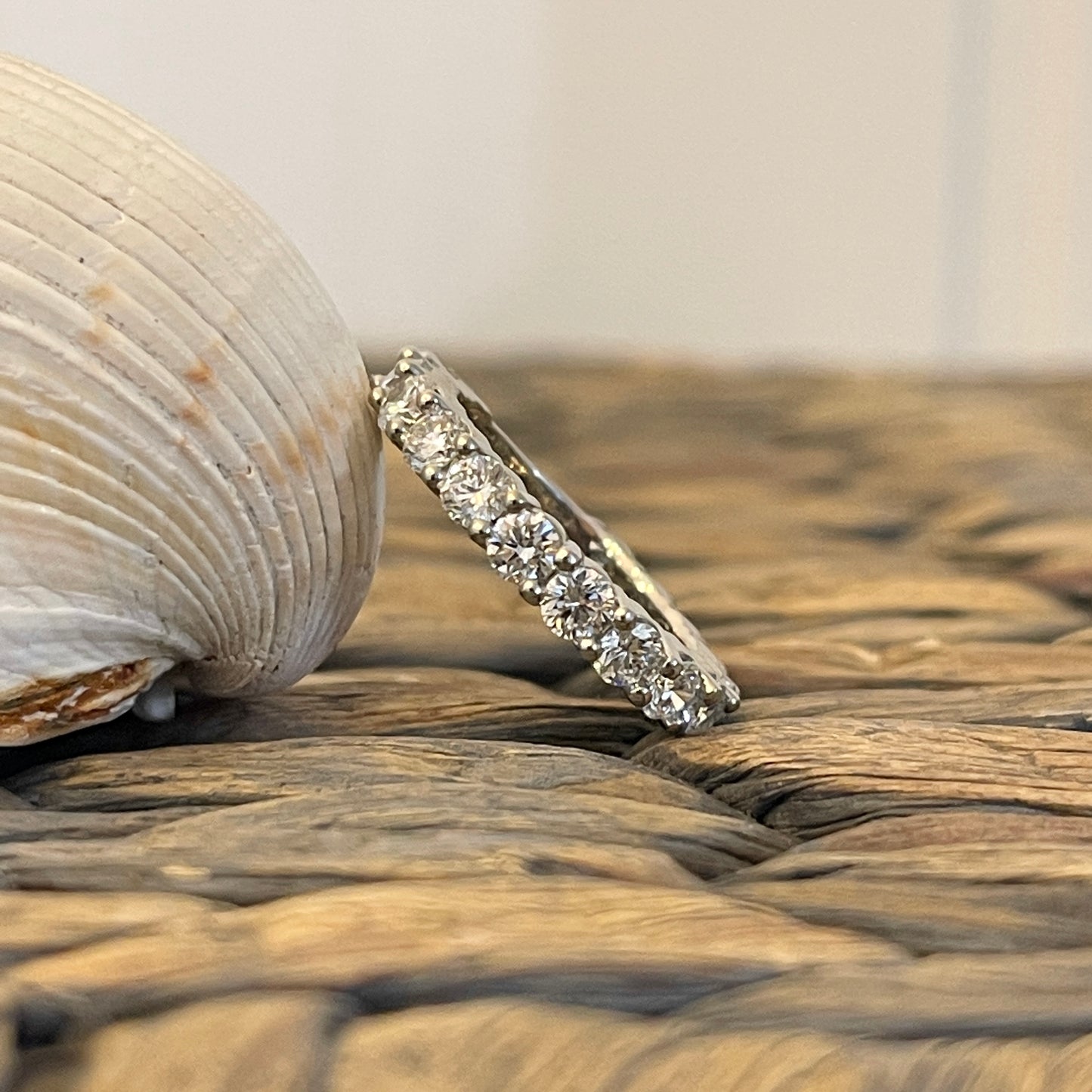 Platinum Polished Round 2.00 CT Lab Diamond Eternity Wedding Band Ring