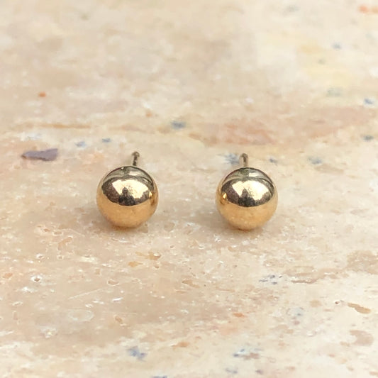 14KT Yellow Gold Polished Ball Stud Earrings 4mm, 14KT Yellow Gold Polished Ball Stud Earrings 4mm - Legacy Saint Jewelry