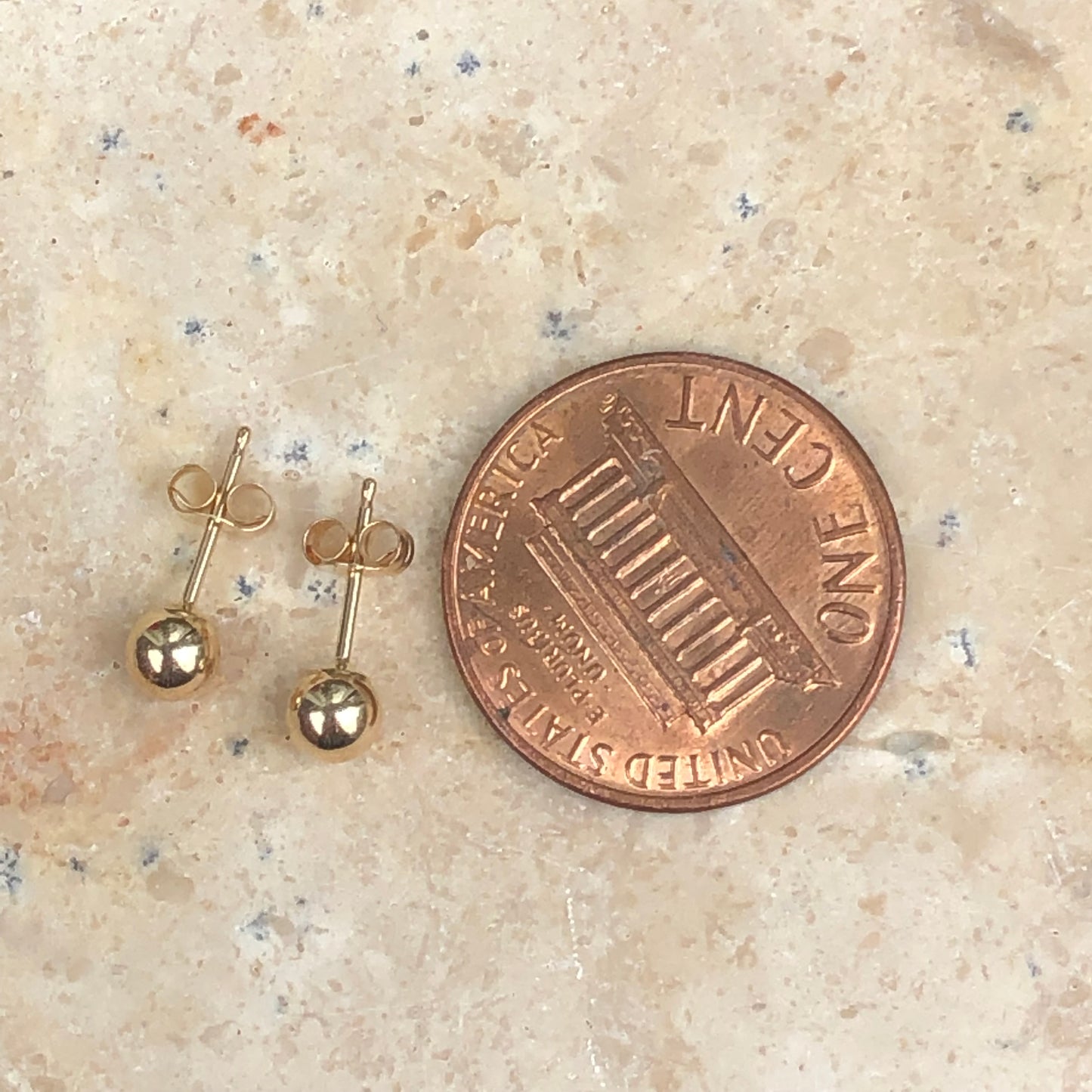 14KT Yellow Gold Polished Ball Stud Earrings 4mm, 14KT Yellow Gold Polished Ball Stud Earrings 4mm - Legacy Saint Jewelry