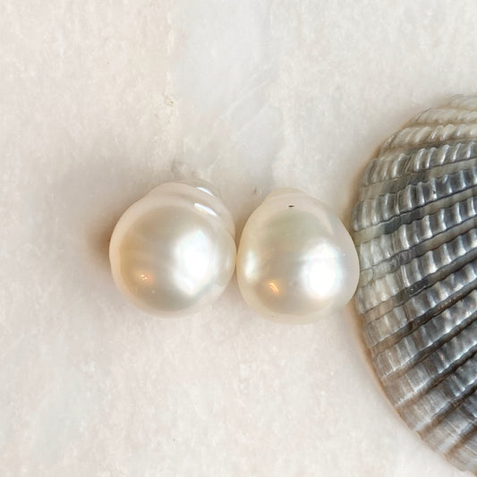 Genuine Paspaley South Sea Loose Pearl Pair "Fine" Quality 14mm, Genuine Paspaley South Sea Loose Pearl Pair "Fine" Quality 14mm - Legacy Saint Jewelry