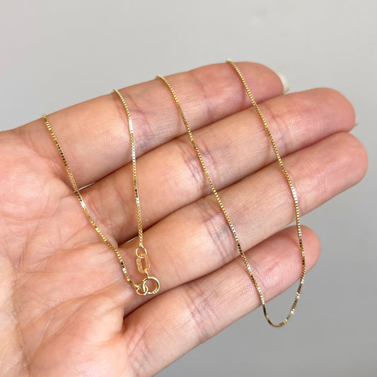 10KT Yellow Gold .70mm Box Chain Necklace