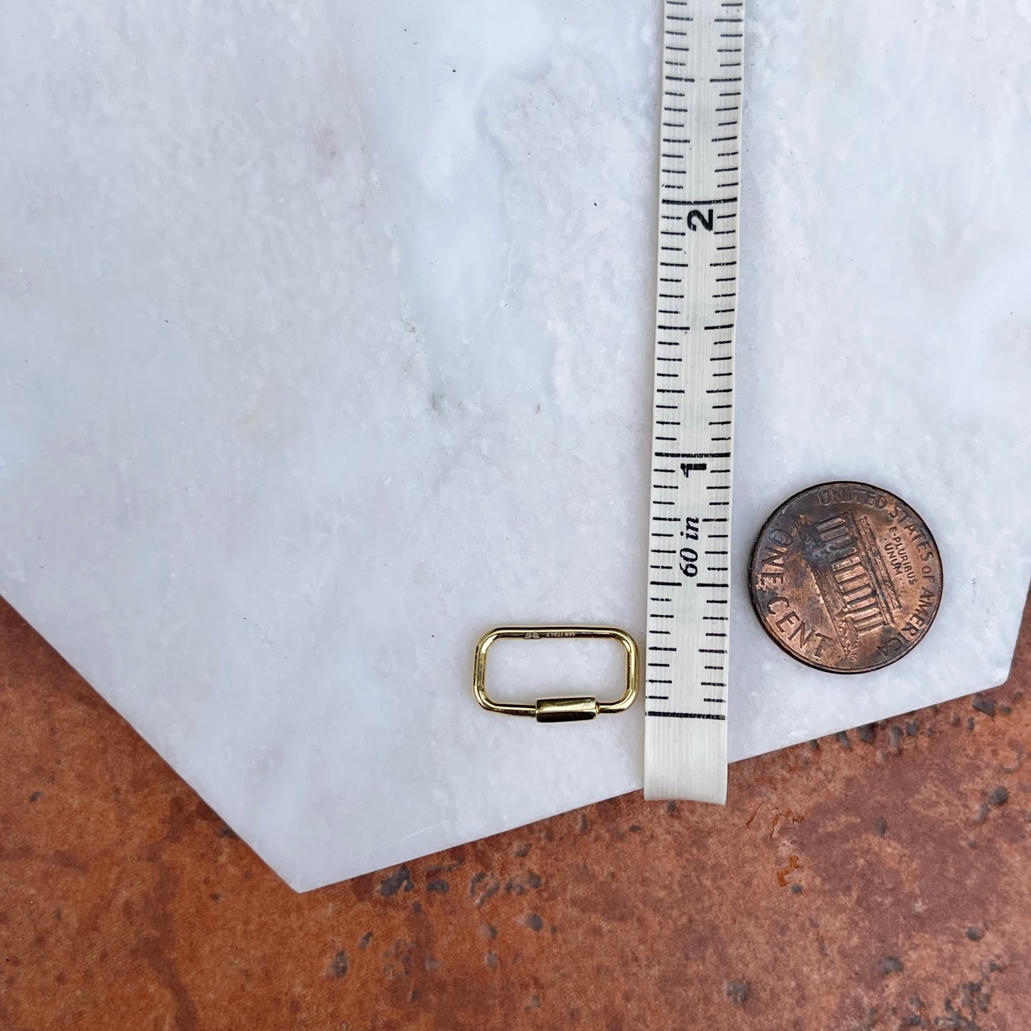 14KT Yellow Gold Rounded Rectangle Screw-In Clasp Shortener