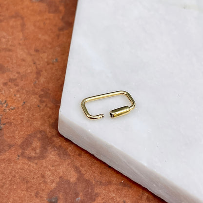 14KT Yellow Gold Rounded Rectangle Screw-In Clasp Shortener