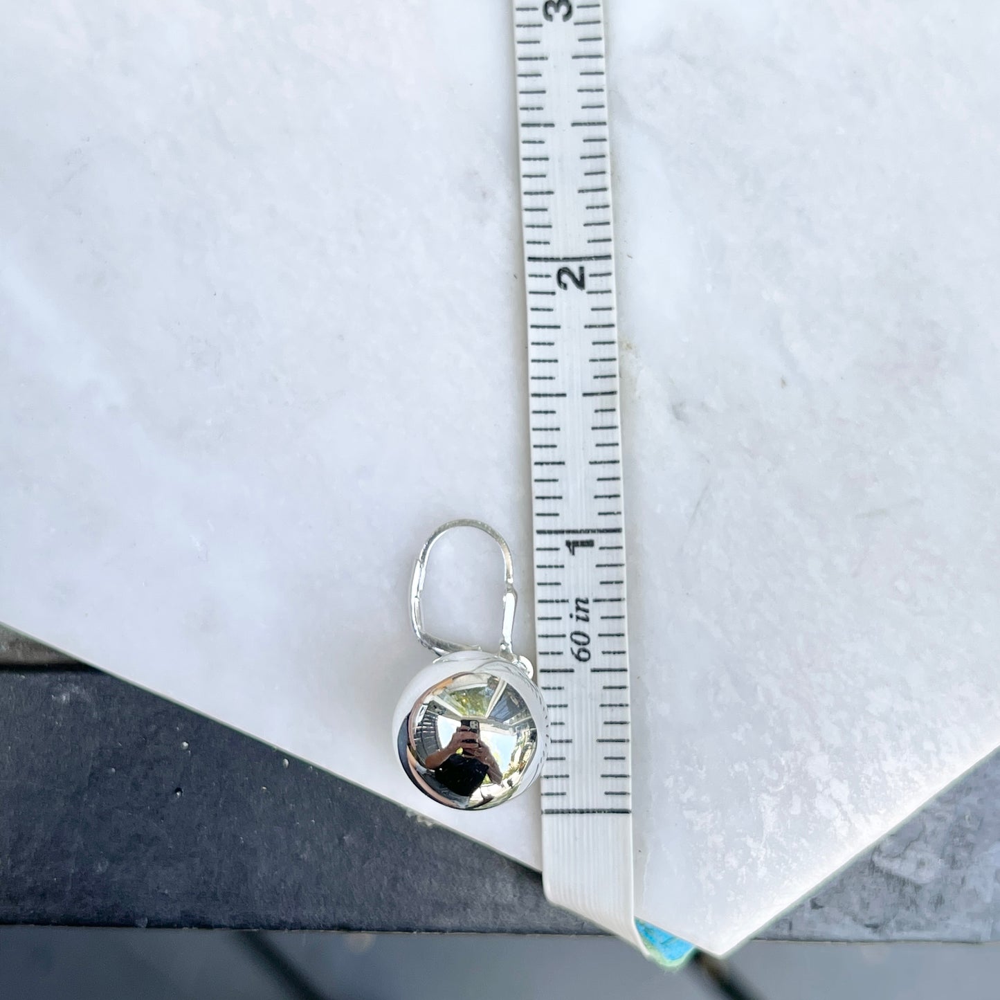 Sterling Silver Polished Round Ball Leverback Earrings 14mm