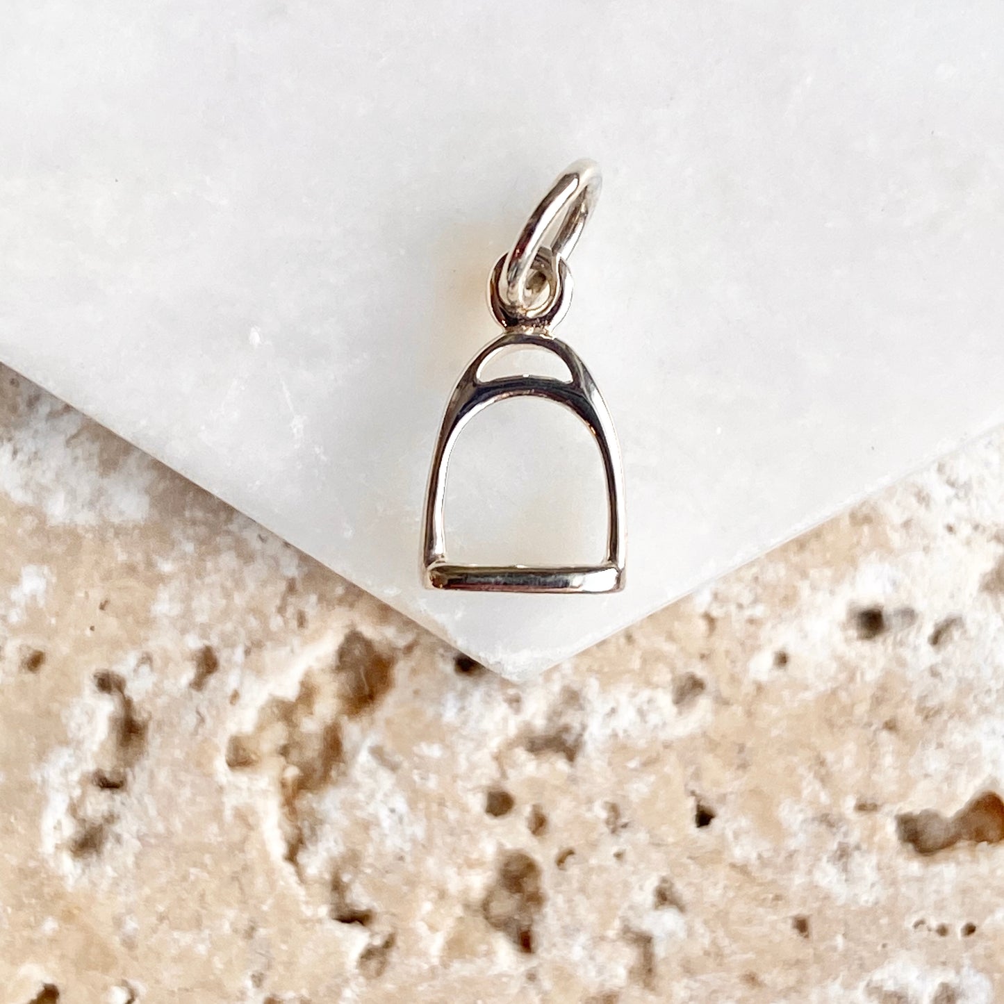 Sterling Silver Horse Stirrup Mini Pendant Charm, Sterling Silver Horse Stirrup Mini Pendant Charm - Legacy Saint Jewelry