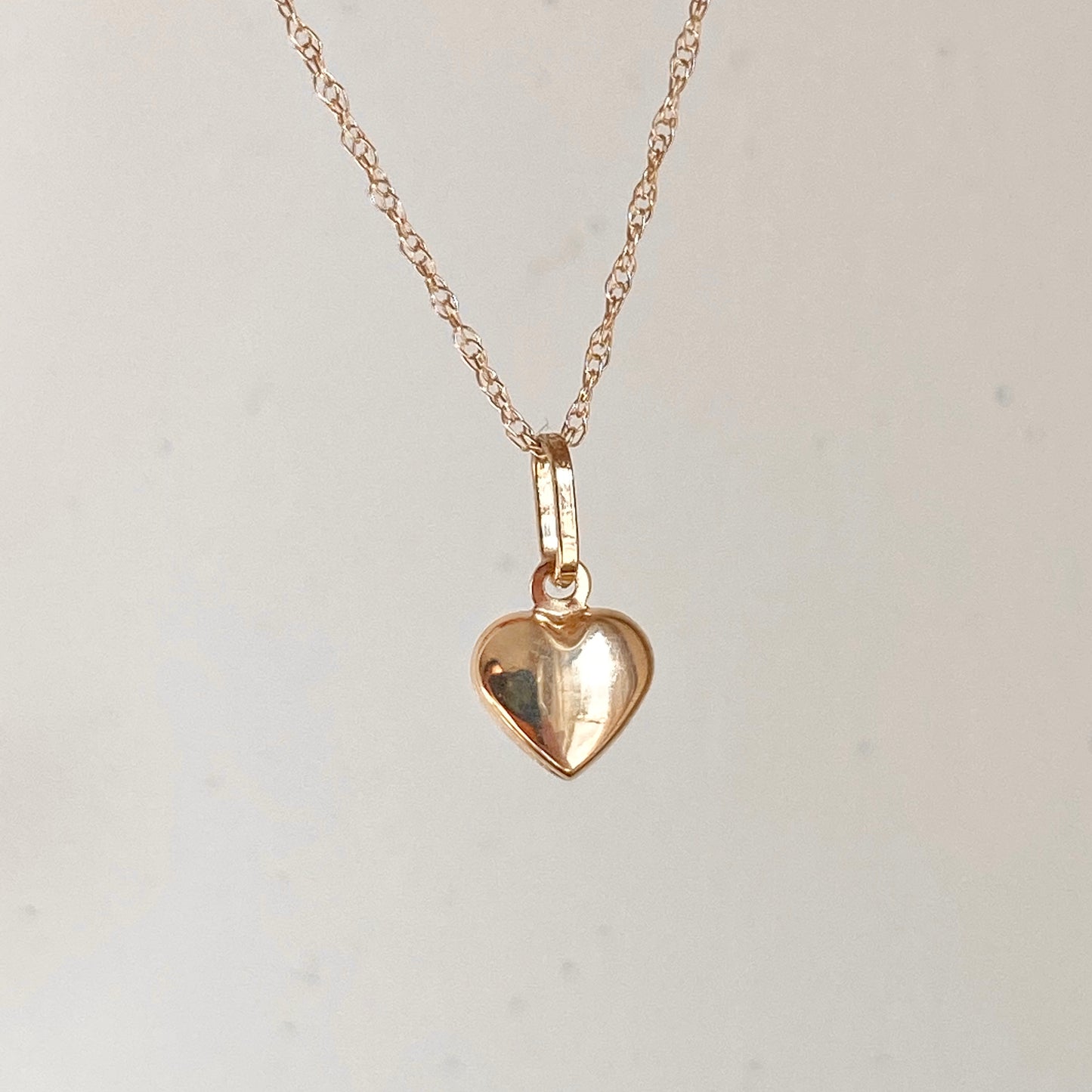 14KT Yellow Gold Mini 3-D Heart Pendant Charm 11mm, 14KT Yellow Gold Mini 3-D Heart Pendant Charm 11mm - Legacy Saint Jewelry