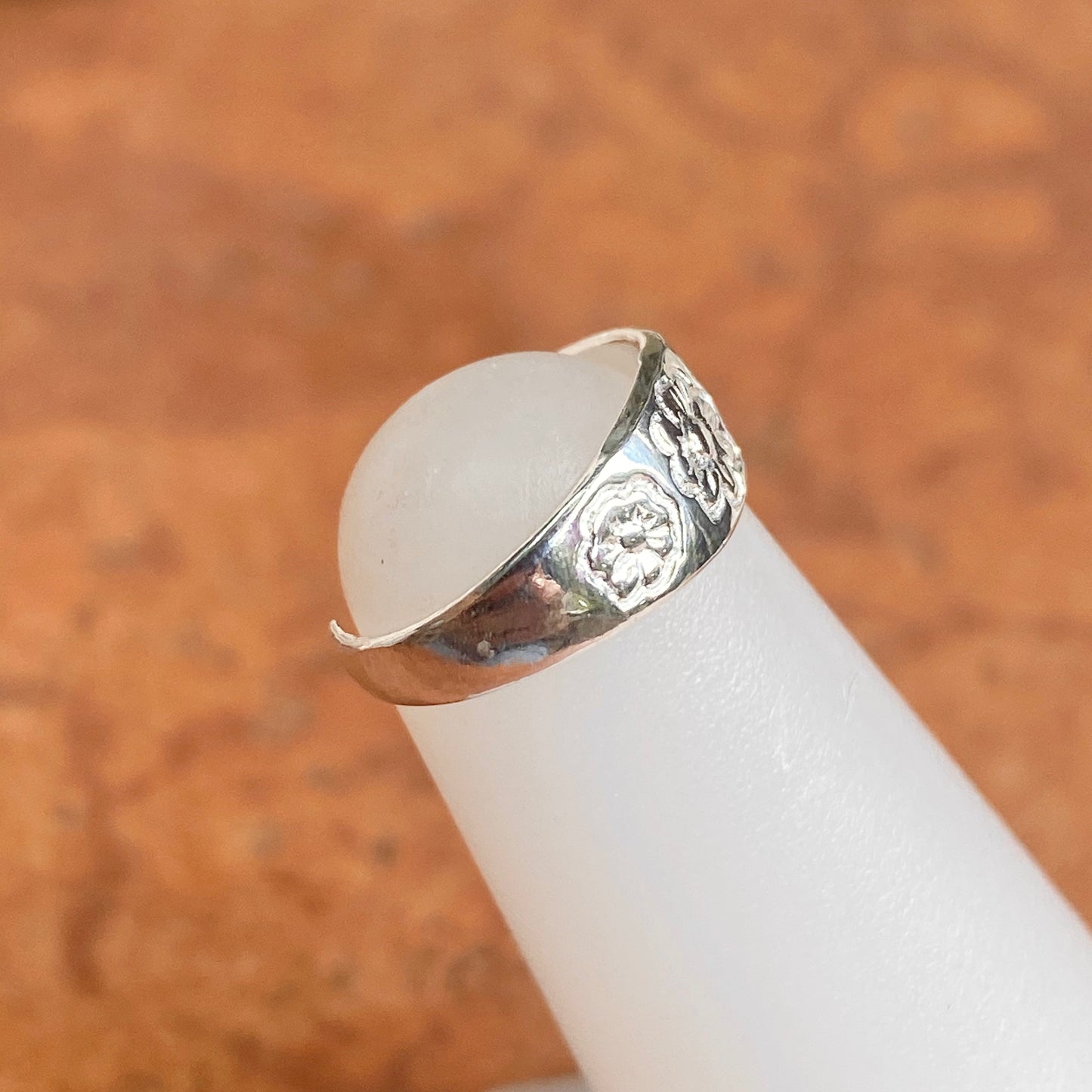 Sterling Silver Detailed Flower Pattern Toe Ring - LSJ