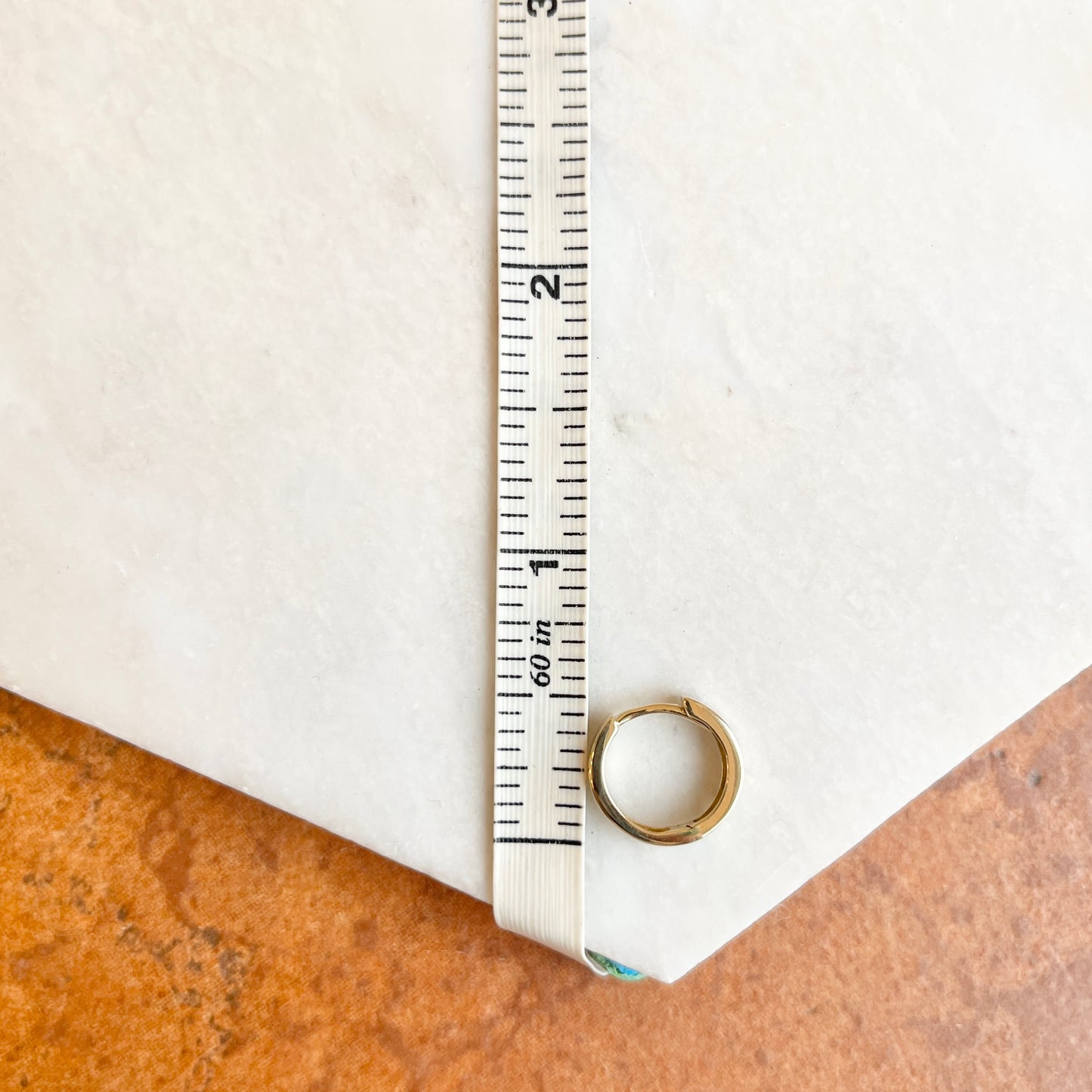 14KT Yellow Gold 3mm Hinged Round Huggie Hoop Earrings 12mm