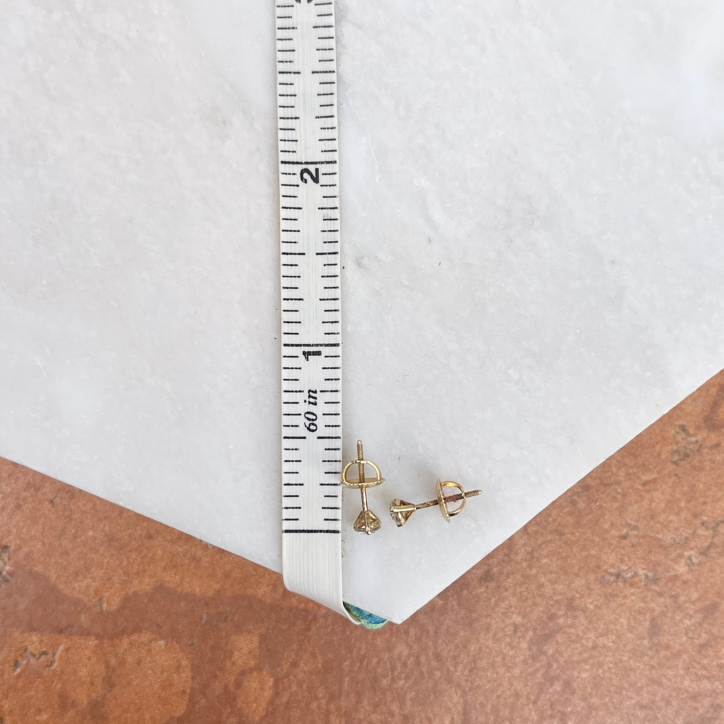 14KT Yellow Gold 1/5 CTW Lab Diamond 3 Prong Stud Earrings